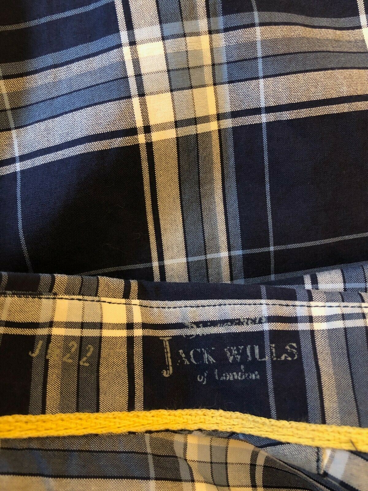 Jack Wills Men's Blue & White Check Cotton Long Sleeve Shirt Size XS Timeless Fashions