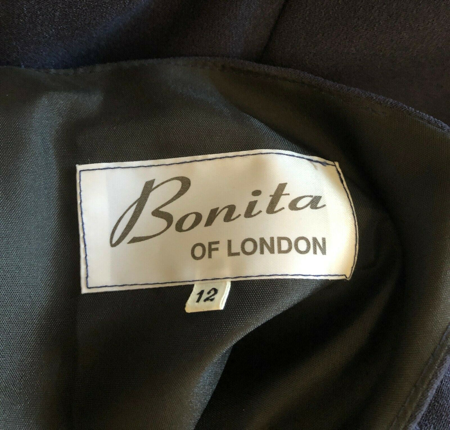 Bonita of London Navy Crepe Maxi Dress Prom UK 12 US 8 EU 40 IT 44 BNWT Timeless Fashions