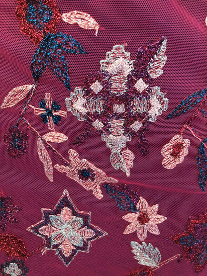 Bazar Christian Lacroix Vintage Purple Embroidered Mini Skirt UK 8 US 4 EU 34 Timeless Fashions