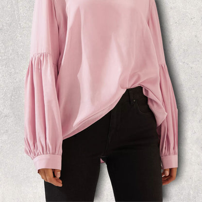 Jigsaw Bishop Sleeve Top, Pink Orchid UK 8 US 4 EU 36 Timeless Fashions