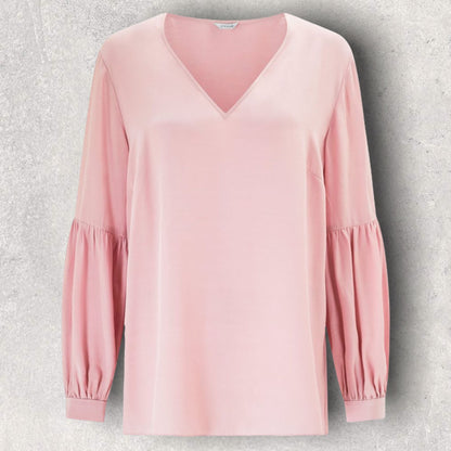 Jigsaw Bishop Sleeve Top, Pink Orchid UK 8 US 4 EU 36 Timeless Fashions