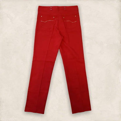 Libra Red Straight Leg High Rise Stretch Jeans UK 12 US 8 EU 40 Timeless Fashions