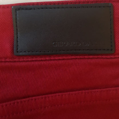 Gerard Darel Red Stretch Straight Leg Jeans UK 16 US 12 EU 44 Timeless Fashions