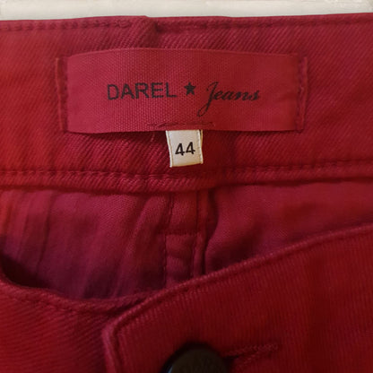 Gerard Darel Red Stretch Straight Leg Jeans UK 16 US 12 EU 44 Timeless Fashions