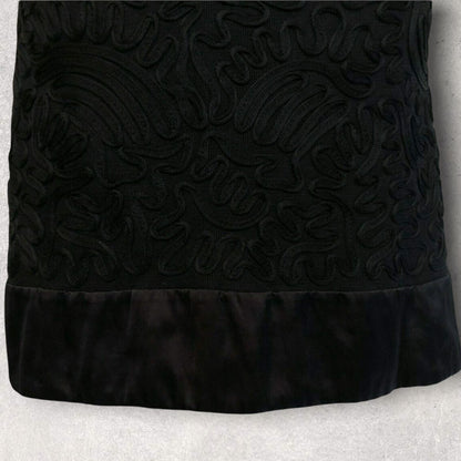French Connection Black Satin & Tapework Sleeveless Shift Dress UK 8 Timeless Fashions