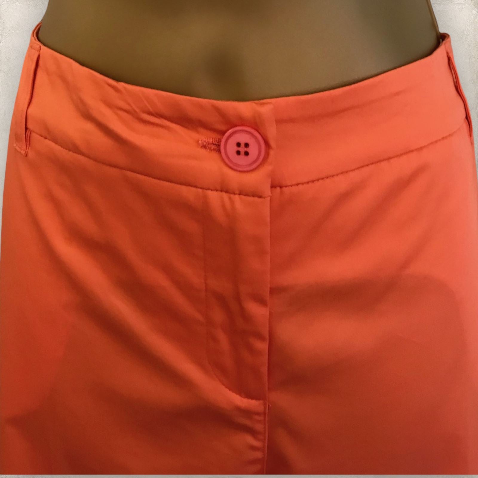 Libra Orange Cotton Summer Tapered Trousers UK 16 US 12 EU 44 Timeless Fashions