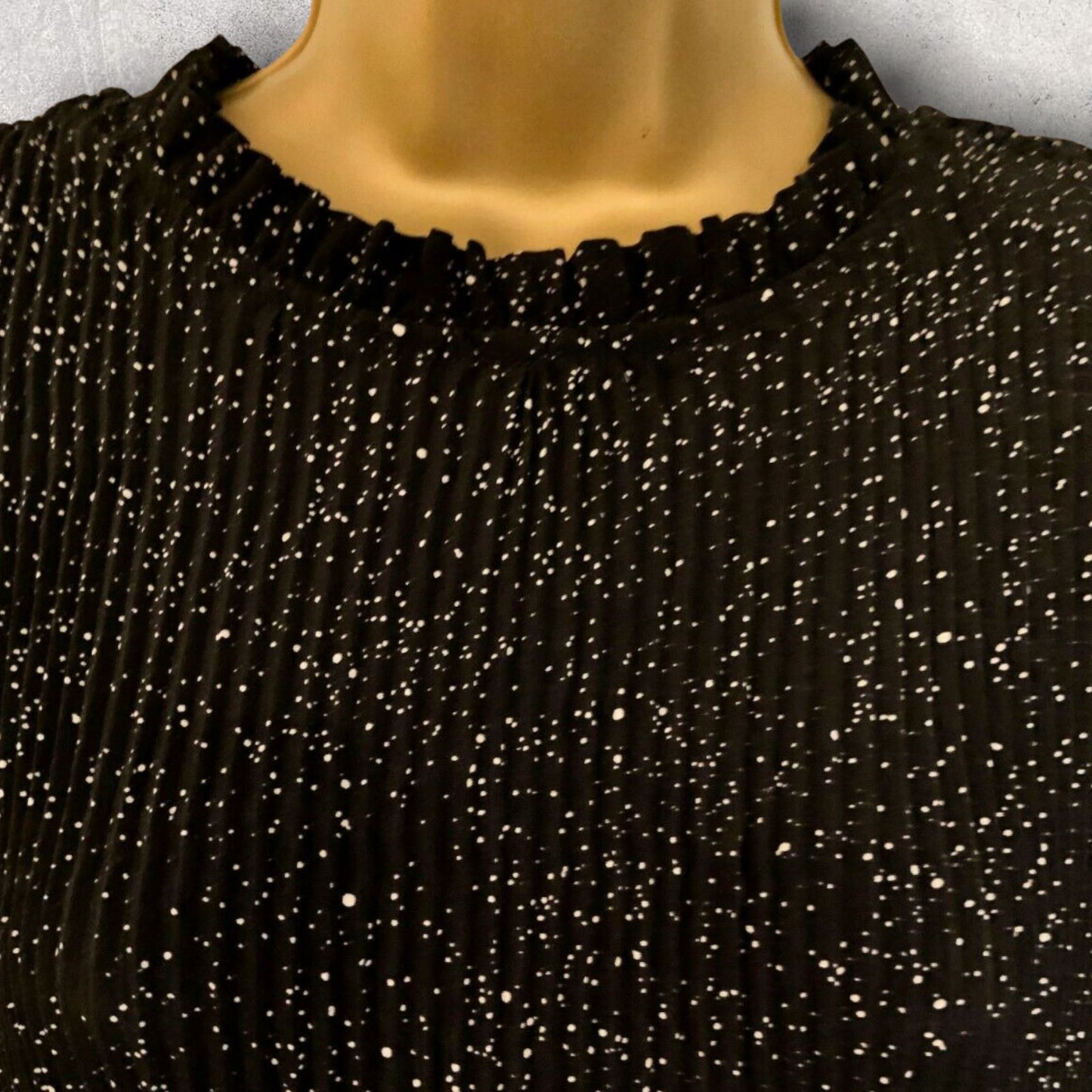 Minus Rikka Black Spotted Long Sleeve Pleated Dress UK 10 US 6 EU 38 RRP £100 Timeless Fashions
