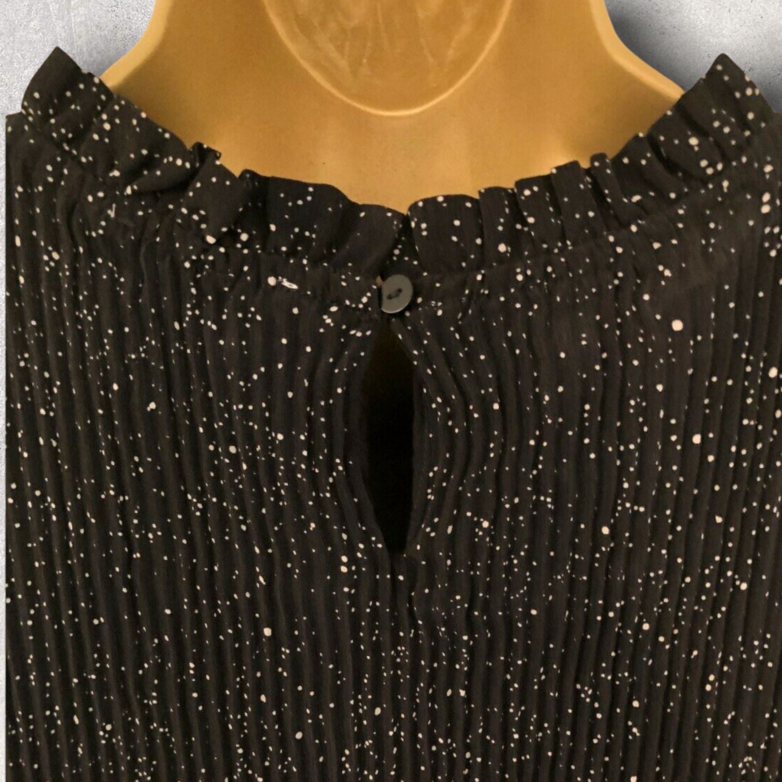 Minus Rikka Black Spotted Long Sleeve Pleated Dress UK 10 US 6 EU 38 RRP £100 Timeless Fashions