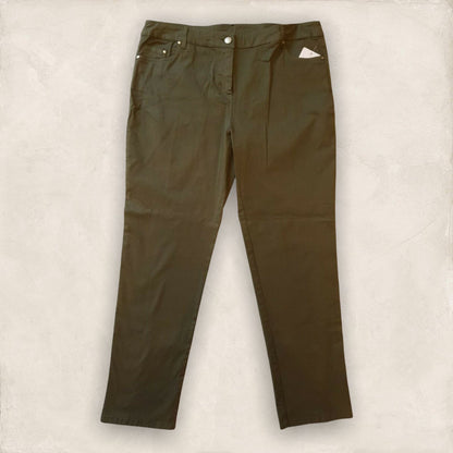 Libra Khaki Straight Leg Cotton Jeans UK 16 US 12 EU 44 Timeless Fashions