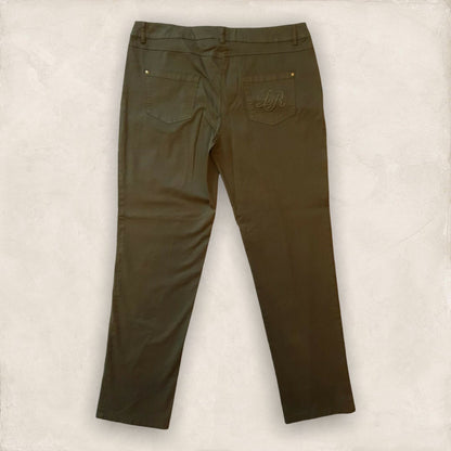 Libra Khaki Straight Leg Cotton Jeans UK 16 US 12 EU 44 Timeless Fashions