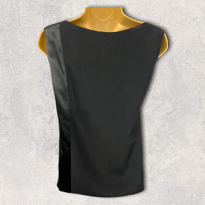 Byblos Black Silky Sleeveless Vest Top UK 12 US 8 EU 40 IT 44 Timeless Fashions