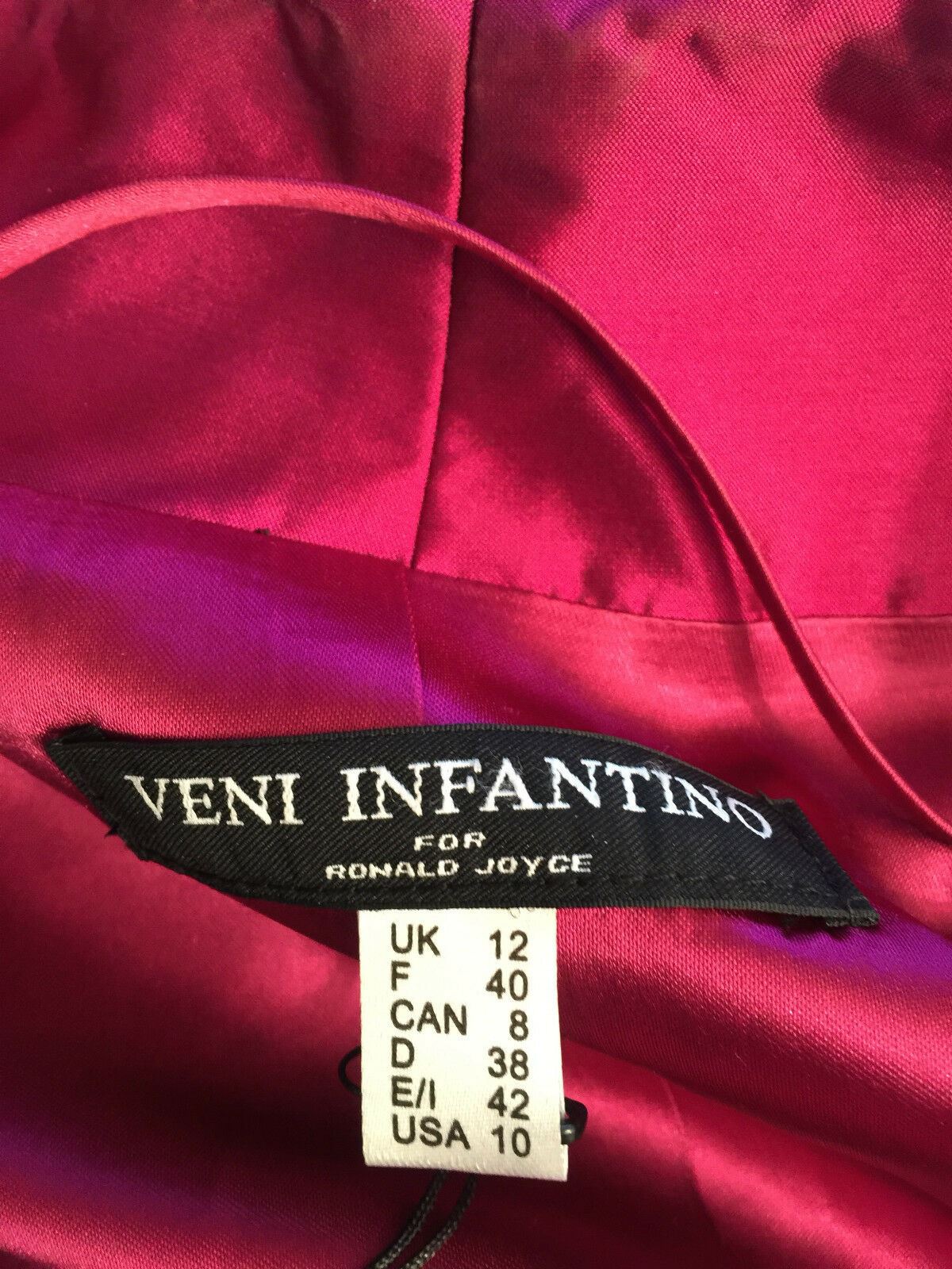 Veni Infantino Womens Fuschia Pink Dress & Jacket UK 12 US 8 EU 40 RRP £585 Timeless Fashions