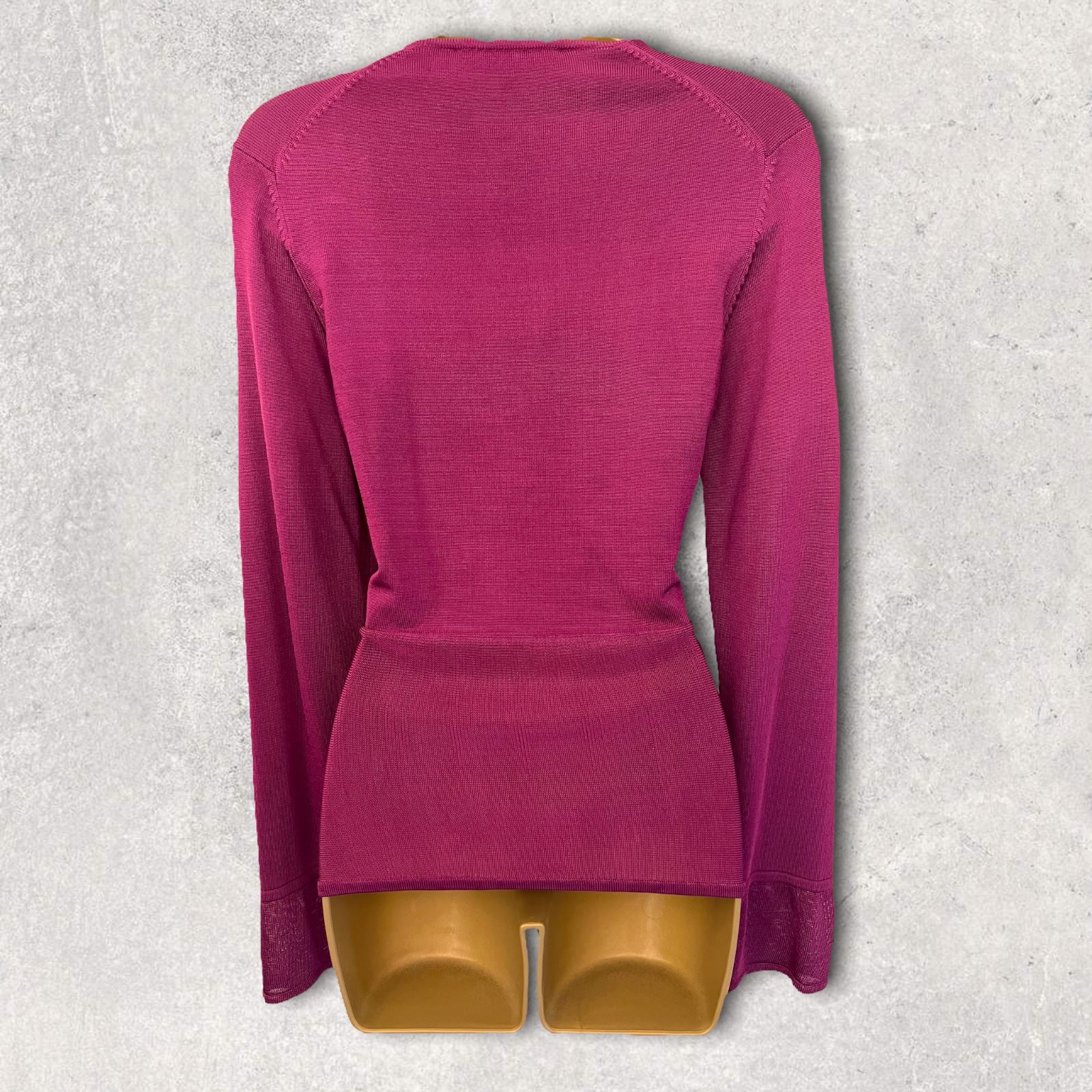 East Purple Silky Long Sleeve Waterfall Cardigan UK 12 US 8 EU 40 Timeless Fashions