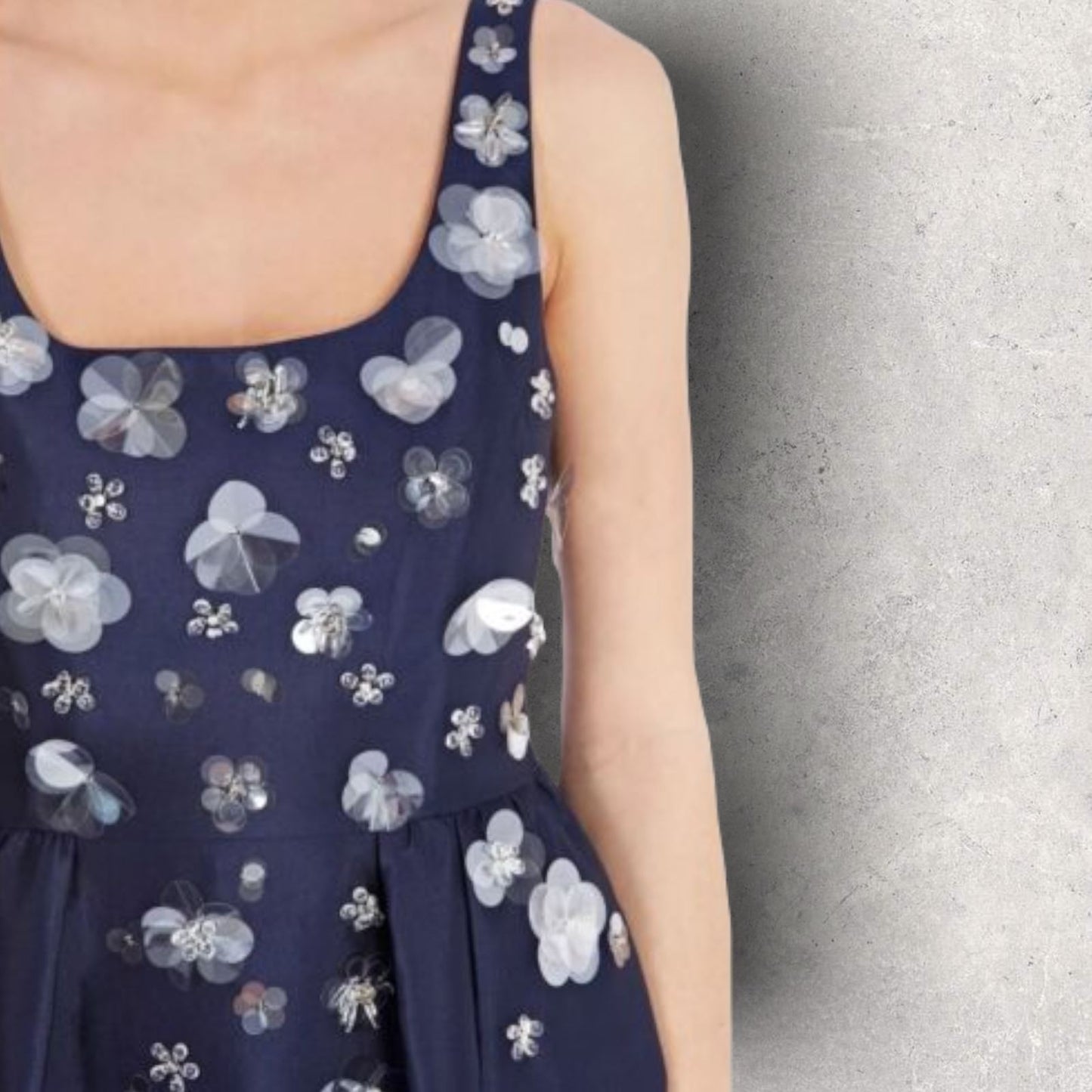 Coast Couture Womens Navy Beaded Floral Silk Mix Dress UK 10 US 6 EU 38 RRP £295 Timeless Fashions