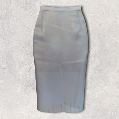 Zapa Ice Blue Organza Embroidered Summer Pencil Skirt UK 8/10 US 4/6 EU 36/38 Timeless Fashions