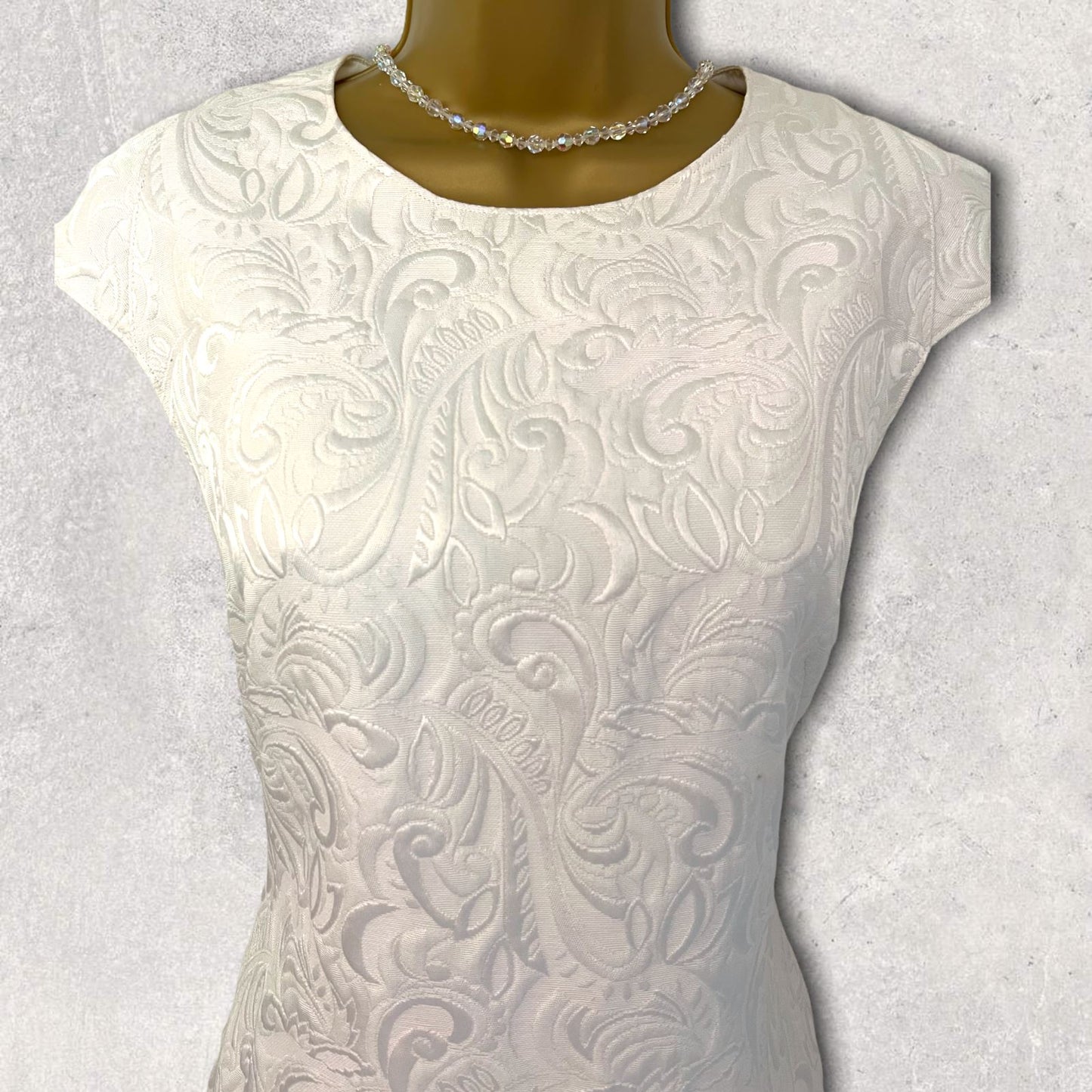 TED BAKER Cream Bezzey Jacquard Cotton Blend Shift Dress UK 8 US 4 EU 36 RRP £169 Timeless Fashions