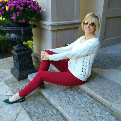 French Connection Jeans Red Mid Rise Skinny Stretch Jeans, UK 14 US 10 EU 40 Timeless Fashions