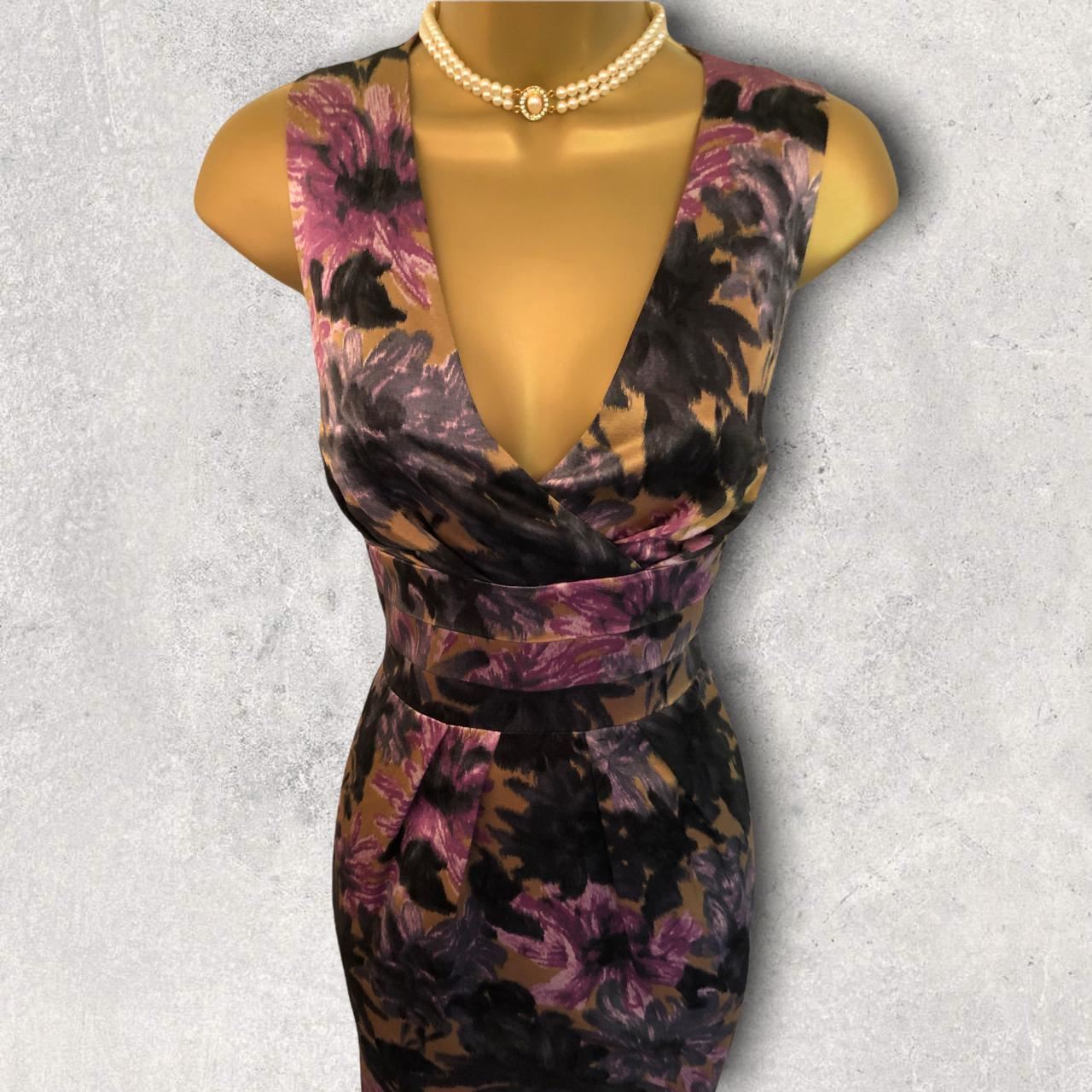L.K. Bennett Multicoloured Floral Silk Blend Pencil Dress UK 10 US 6 EU 38 Timeless Fashions