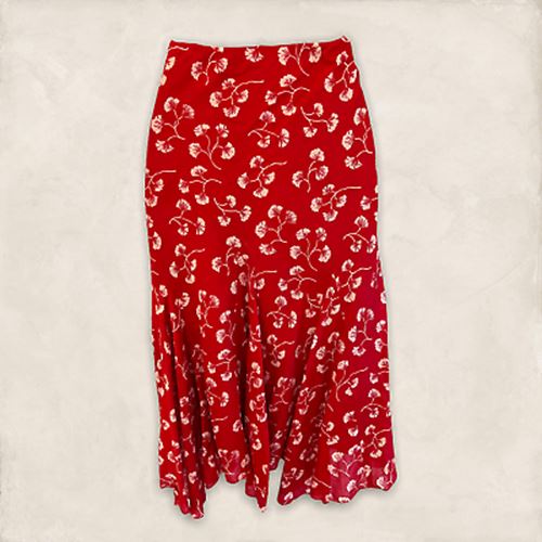 Ralph Lauren Red & White Cotton Floral Skirt Size S Approx UK 10/12 US 6/8 EU 38/40 Timeless Fashions