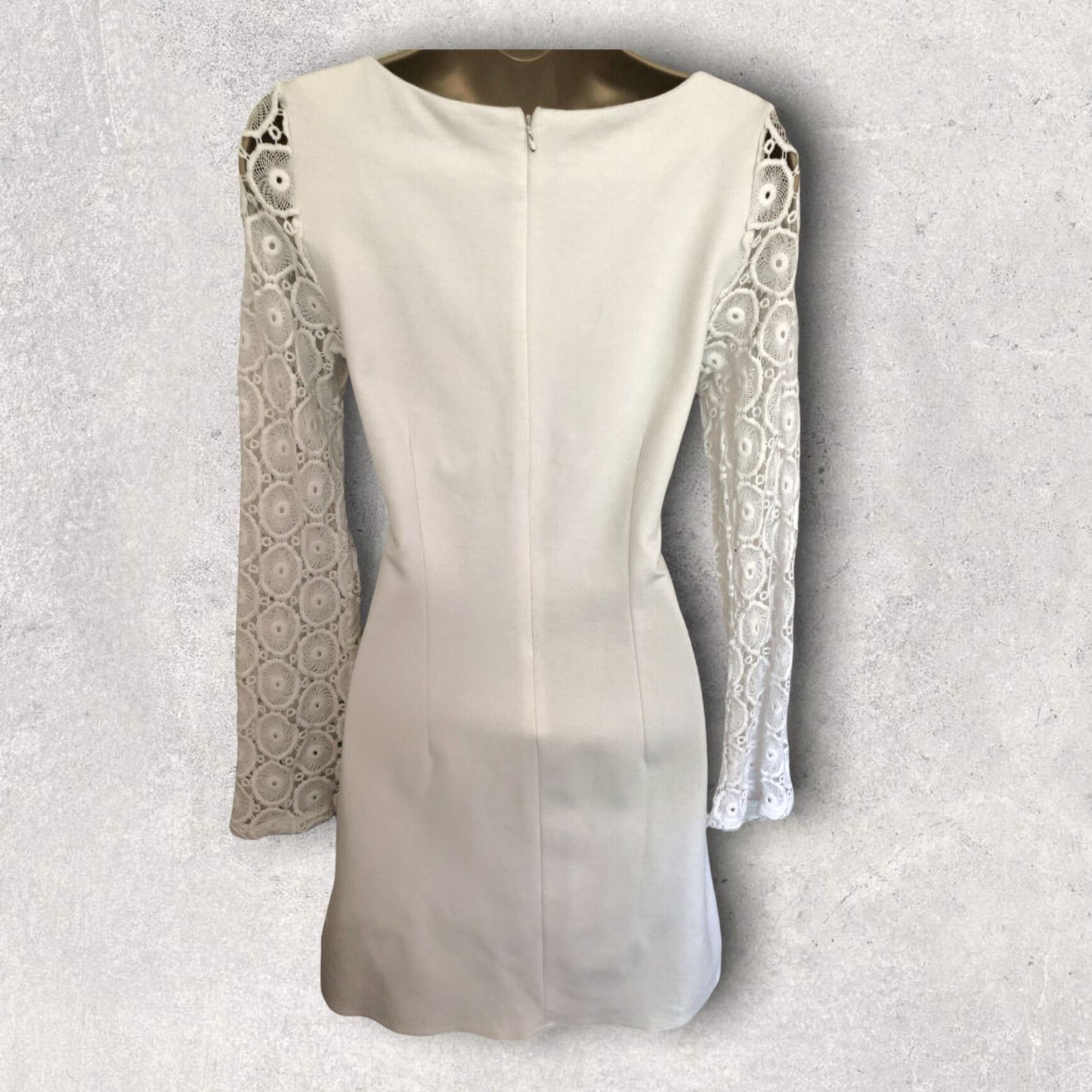 Philosophy White Ladies Lace Sleeve Dress Size XS UK 8 US 4 EU 36 Timeless Fashions