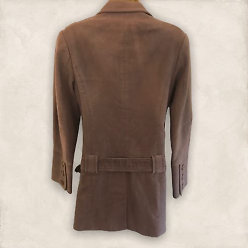 Ted Baker Brown Brushed Cotton Moleskin Belted Ladies Jacket Sz 2 UK 10 US 6 EU 38 Timeless Fashions