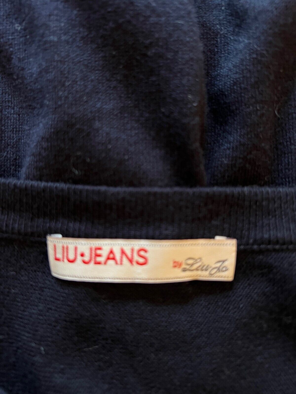 Liu Jo Jeans Navy Fine Knit Cotton Studded Jumper Dress Size S UK 8 US 4 EU 36 Timeless Fashions