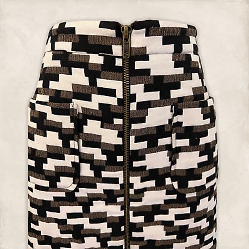 Phase Eight Ivory, Brown & Black Mini Skirt UK 12 US 8 EU 40 Timeless Fashions