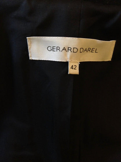 Gerard Darel Ladies Black Wool & Lambskin Leather Jacket UK 14 US 10 EU 42 Timeless Fashions