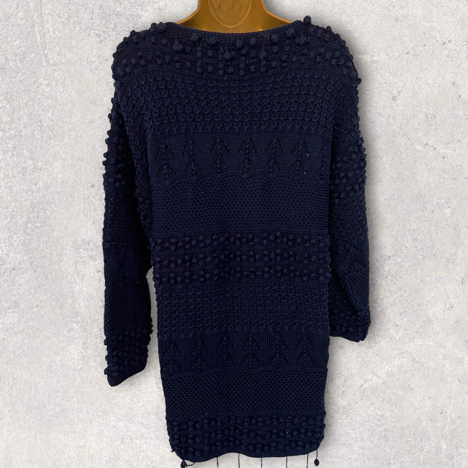 Pashtie by Alphaka Vintage Navy Heavy Knit Jumper Size M Approx UK 14 US 10 EU 42 Timeless Fashions