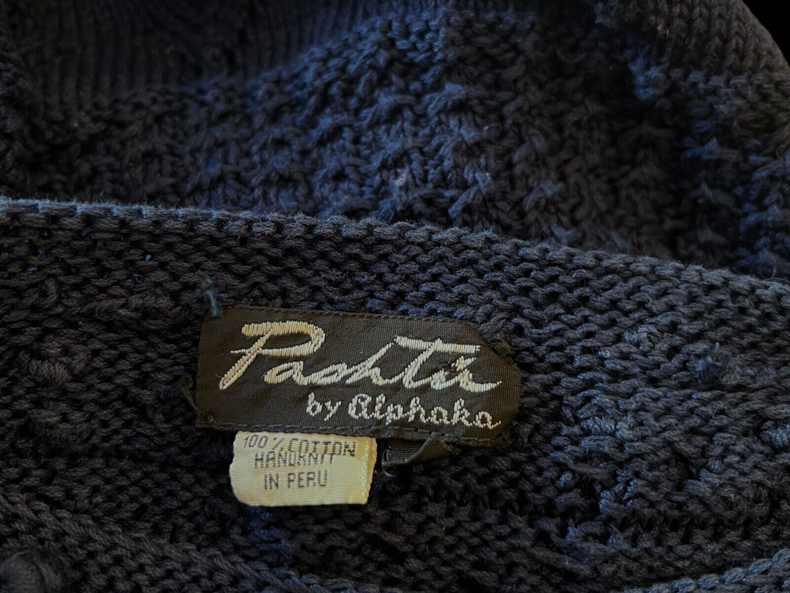 Pashtie by Alphaka Vintage Navy Heavy Knit Jumper Size M Approx UK 14 US 10 EU 42 Timeless Fashions