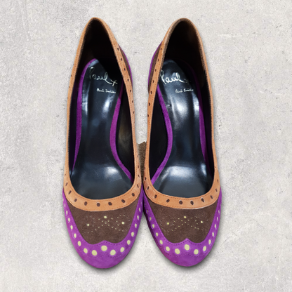 Paul Smith Multicoloured Suede Brogue Style Court Shoes UK 6 US 8 EU 39 Timeless Fashions