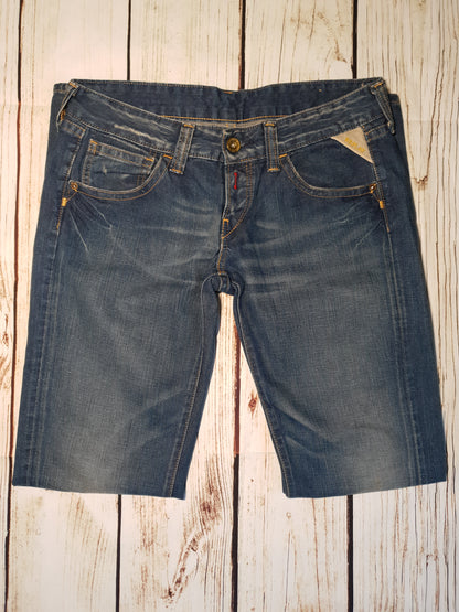REPLAY Ladies Blue Jeans Gem Pockets Button Fly Low Rise W30" L34" Timeless Fashions