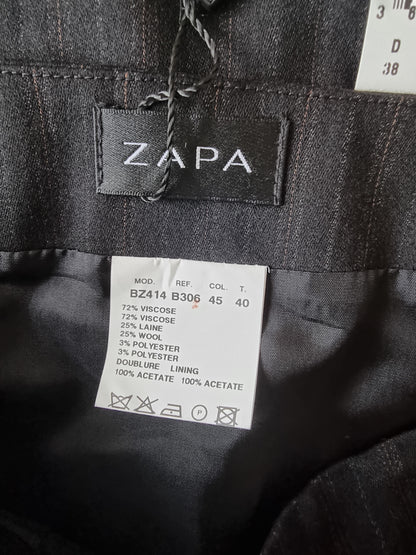Zapa Black & Brown Herrigbone Design Skirt UK 12 US 8 EU 40 Timeless Fashions