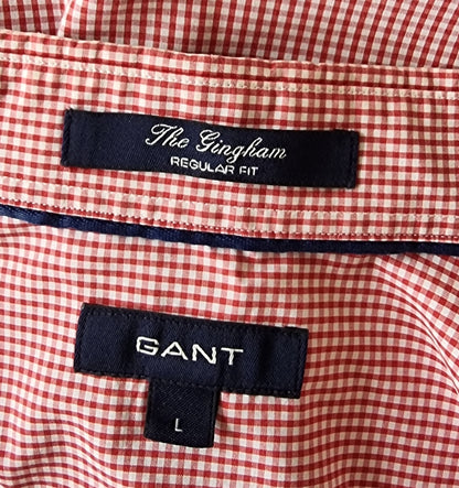 Gant Mens Regular Fit Broadcloth Shirt Red Size L Timeless Fashions
