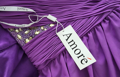 Amore Women’s Purple Long Special Occasion Prom Dress UK 8 US 4 EU 36 Timeless Fashions