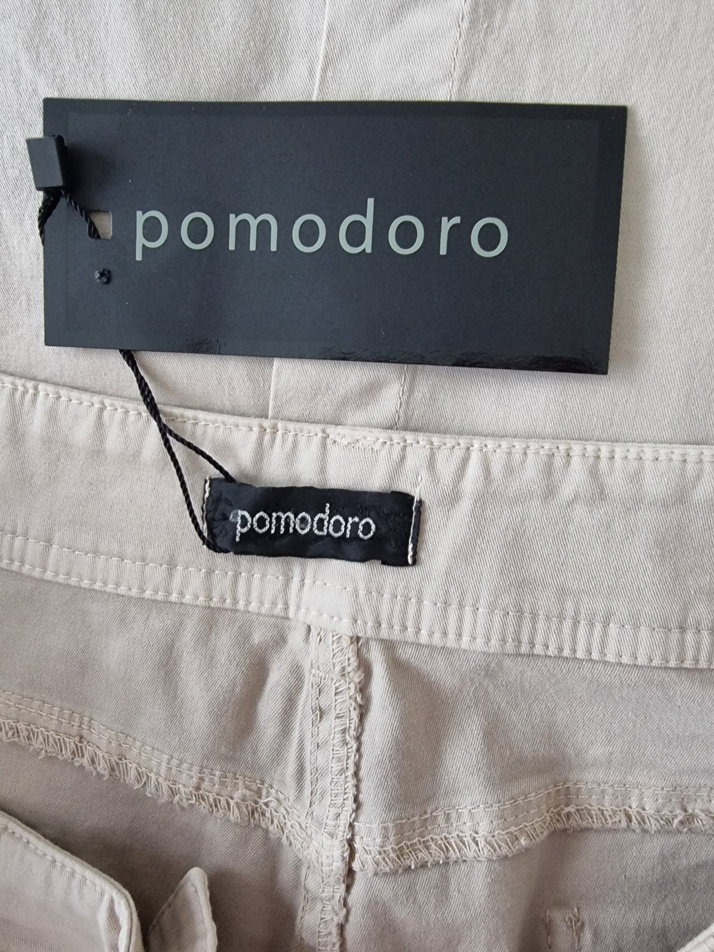 Pomodoro Womens Stone Stretch Cotton Skirt UK 18 US 14 EU 46 Timeless Fashions