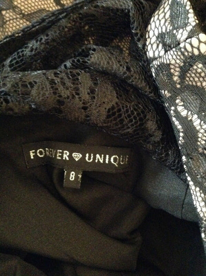 Forever Unique Black Lace Mini Dress UK 8 US 4 EU 36 Timeless Fashions