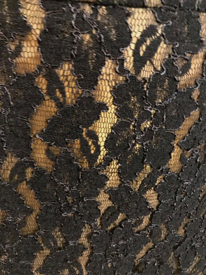 Ronit Zilkha Gold & Black Lace Pencil Skirt UK 16 US 12 EU 44 Timeless Fashions