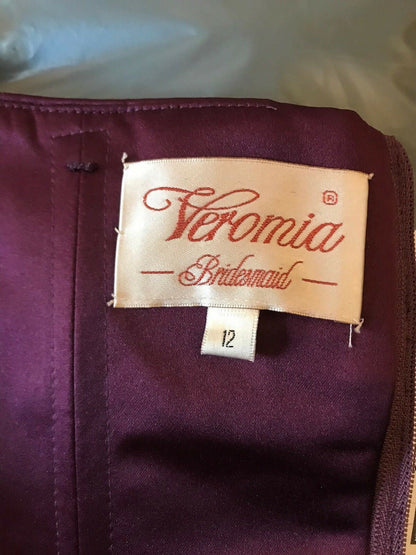Veromia Womens Burgundy Satin Skirt & Bodice UK 10/12 Timeless Fashions