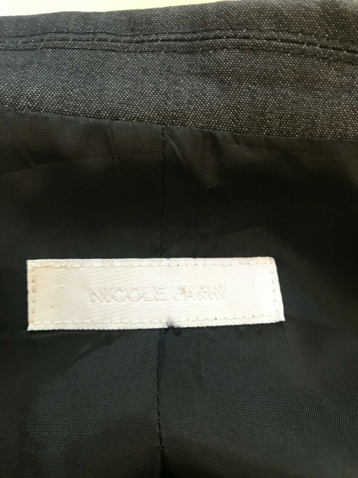 Nicole Farhi Grey Vintage Cotton Mix Bardot Dress & Jacket UK 8/10 US 4/6 EU 36/38 Timeless Fashions