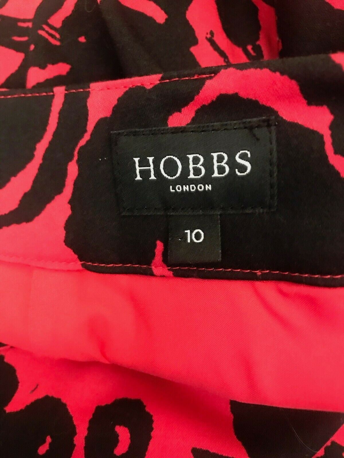 Hobbs London Black & Pink Floral Skirt UK 10 US 6 EU 38 Timeless Fashions