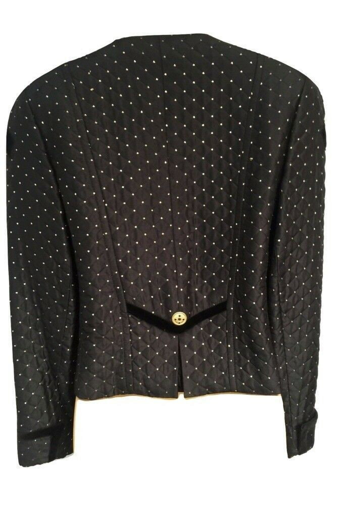 Basler Womens Vintage Black Silk 80's Jacket UK 8/10 US 4/6 EU 36/38 Timeless Fashions