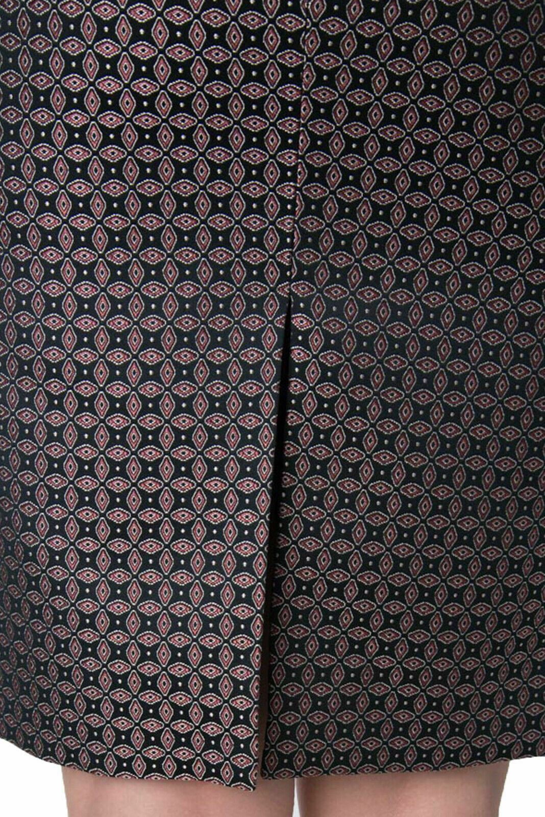JOSEPH Cravat Jacquard Black Burgundy Pencil Skirt UK 8 BNWT RRP £170 Timeless Fashions