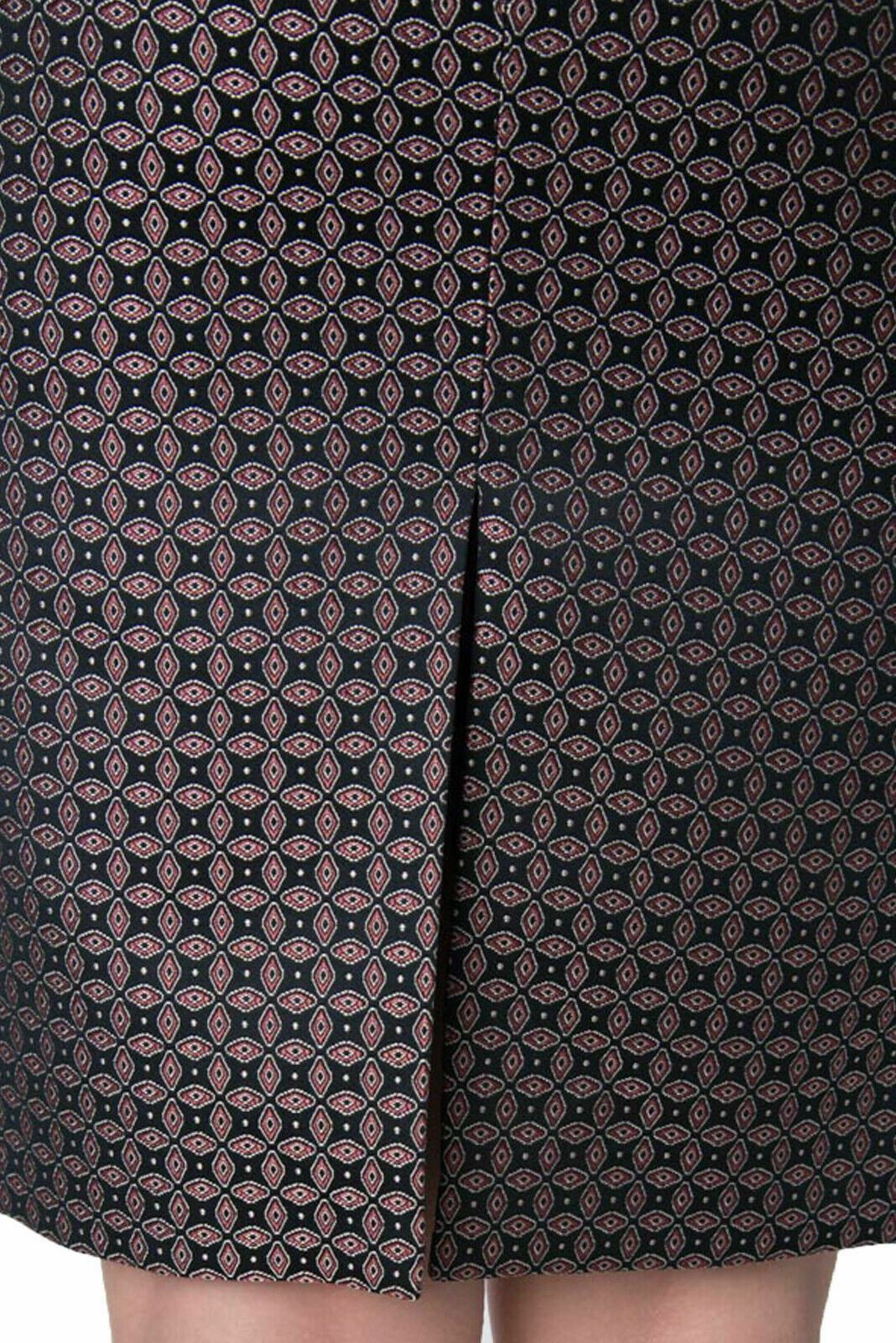 JOSEPH Cravat Jacquard Black Burgundy Pencil Skirt UK 8 Timeless Fashions