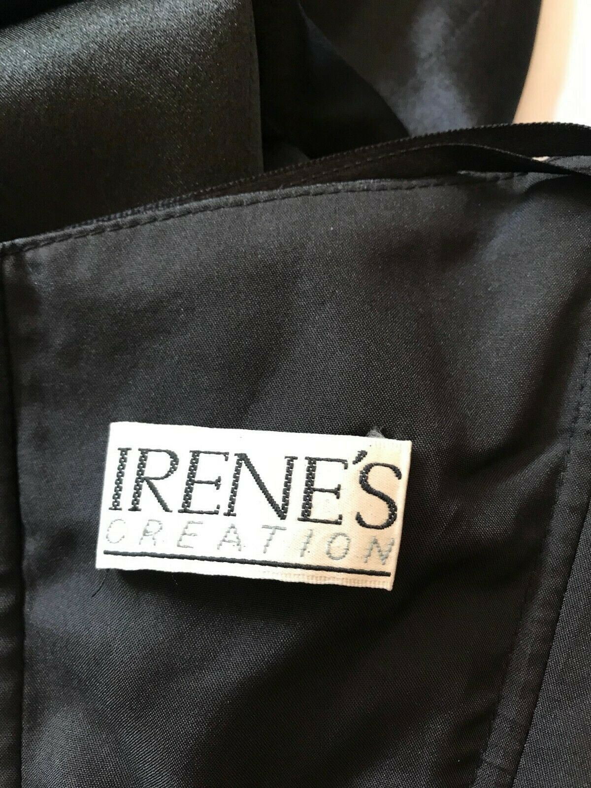 Irene's Creation Black Satin Halterneck Long Dress UK 8 US 4 EU 36 Timeless Fashions