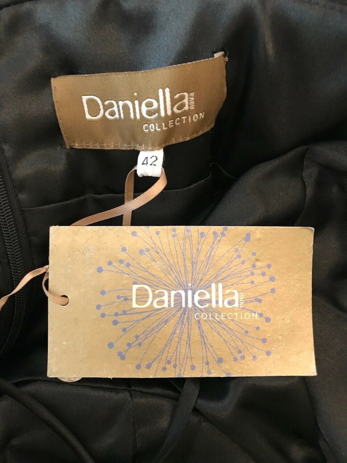 Daniella Collection Black Yellow Mini Dress UK 12 US 8 EU 40 Timeless Fashions