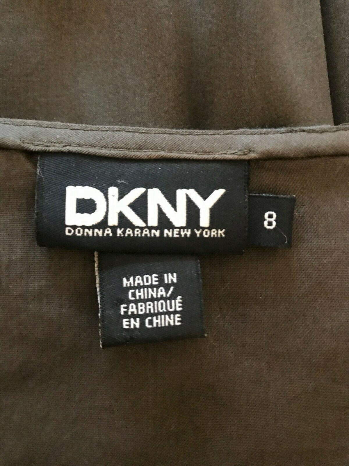 DKNY Donna Karen Brown Silk Sleeveless Dress UK 10/12 Timeless Fashions