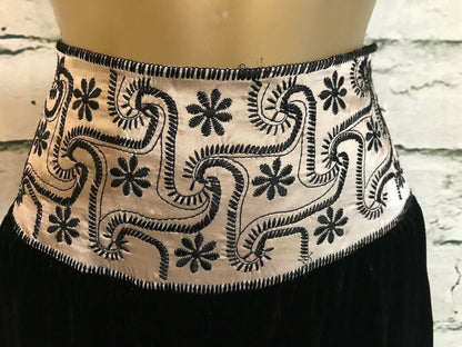 Michel Ambers Black Velvet & Champagne Silk Puffball Skirt UK 8 US 4 EU 36 Timeless Fashions