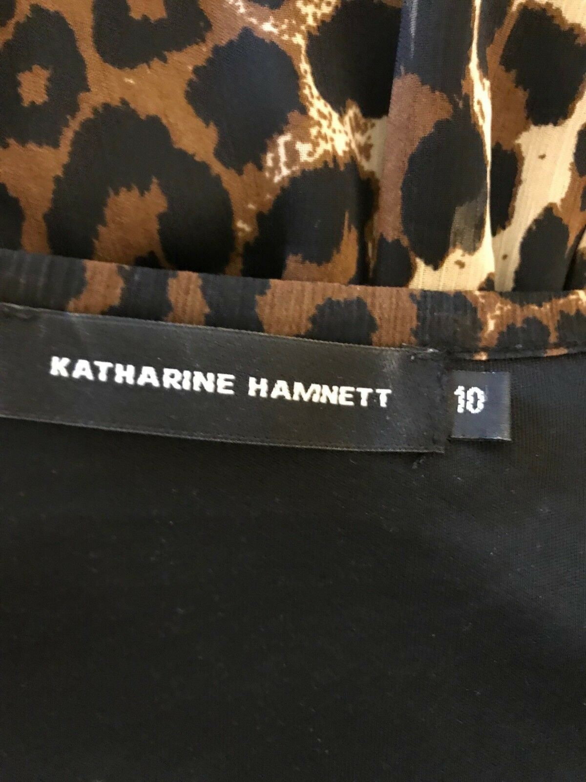 Katharine Hamnett Animal Print Shift Dress UK 10 US 8 EU 36 Timeless Fashions
