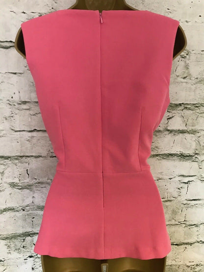 Finery Womens Pink Peplum Top UK 12 US 8 EU 40 Timeless Fashions